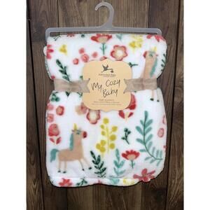 Adirondack Baby by Berkshire - My Cozy Baby Blanket Pink Flowers and Unicorns